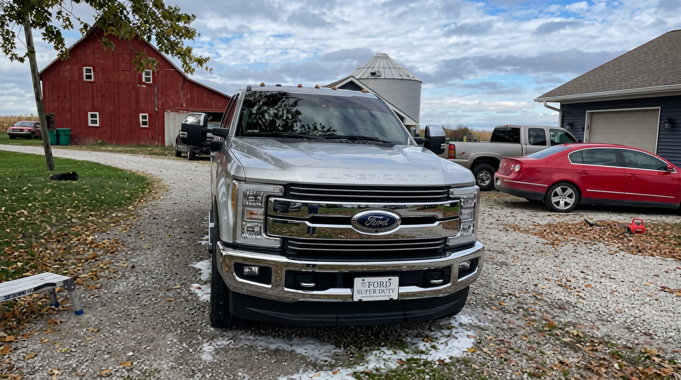 Detailed truck in driveway